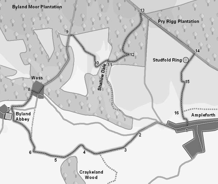 Printable version of Walk SE 5878/01 Ampleforth and Wass