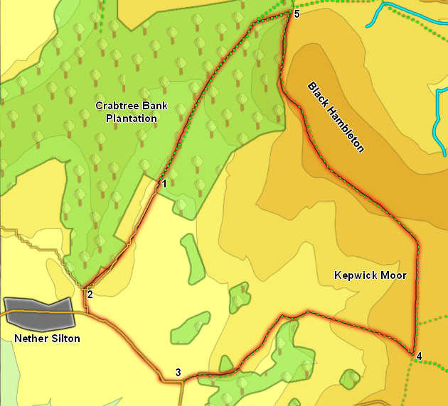 Map for our walk to Black Hambleton