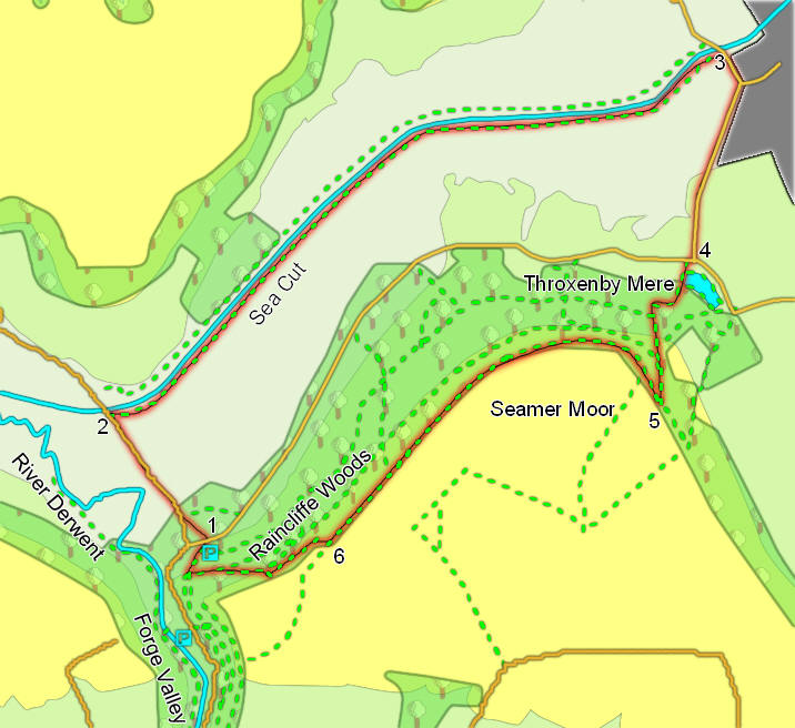 Map for SE SE9887/01 Derwent Sea Cut