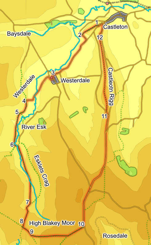 Map for NZ 6807/01 Westerdale and the Esk